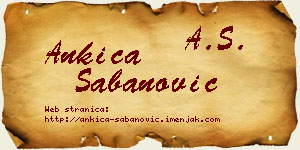 Ankica Šabanović vizit kartica